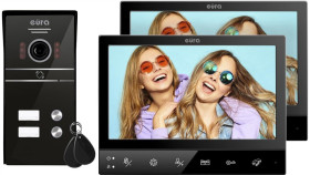 Wideodomofn Eura Vdp-80C5 2-Rodzinny, Czarny