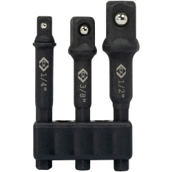 CK Tools T4571 Vorteck Impact Socket Adaptors, 65 mm, 3-pcs
