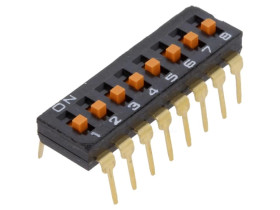 Przełącznik DIP-SWITCH Ilość sekcji 8 ON-OFF 0,025A/24VDC A6T-8104