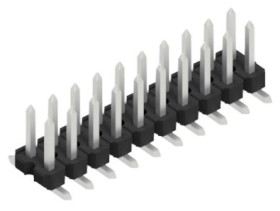 Pin header, 20 pole, pitch 2.54 mm, angled, black, 10059284