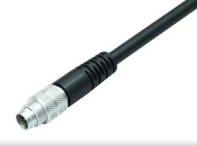 Sensor actuator cable, M9-cable plug, straight to open end, 2 pole, 5 m, PUR, black, 4 A, 79 1401 15 02