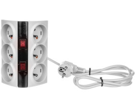 Przedłużacz przeciwprzepięciowy 6-gniazd z/u ACAR SMART 1,5m szary