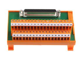 Moduł 37 -pinowe na szynę DIN RS PRO D-sub Żeński długość 110mm 1A