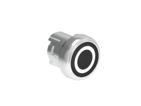 Metalowy przycisk fi22mm kryty samoczynny powrót z symbolem 0 Czarny LPSB1102