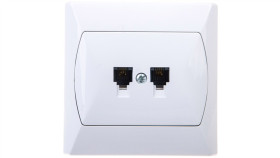 Akcent Gniazdo Telefoniczne Podwójne Rj11 Równoległe Białe Gpt-2Ar/00