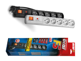 ACAR F5 1.5m Przedłużacz listwowy przeciwprzepięciowy szary