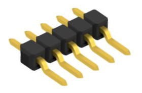 Pin header, 5 pole, pitch 2.54 mm, straight, black, 10050070