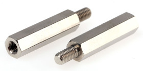 Kołek dystansowy gwint M3 długość 20mm Mosiądz Męski/żeński Sześciokątny HARWIN