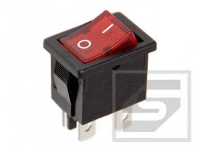 Przełącznik klaw.H8553VBBR301czerw. podśw.10A;250VAC;Arcolectric;ON-OFF