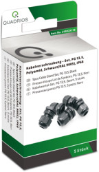 Cable gland kit, 5 pieces, PG13.5, Clamping range 6 to 12 mm, IP68, black, 2102CA119