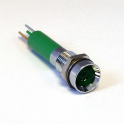 Lampka kontrolna do montażu panelowego 12V, zielona 8mm LED Chrom Końcówka lutownicza CML Innovative Technologies