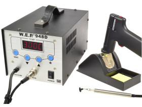 Stacja Lutownicza - 2w1 - WEP 948D Standard - Rozlutownica Cyny 90W +Podciśnieniowy Chwytak Elementów