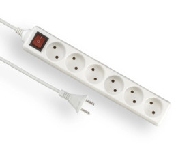 Przedłużacz z wyłącznikiem ECONOMIC 6-gniazd b/u 3m /H05VV-F 2x1/ EPS-63W