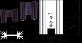 SK 104/25,4 STS Special heat sink, 25.4x35.0x12.7mm, 14K/W