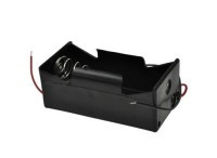 BAT1XR20-A Koszyk baterii 1 x R20 z tworzywa; wymiary: 35 x 70 x 33 mm z kabelkiem