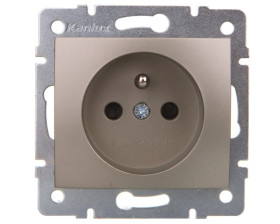 DOMO Gniazdo pojedyncze ochrona styków śrubowe 16A 250V szampański 011250150 25030