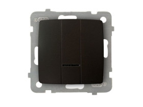 KARO Wyłącznik potrójny z podświetleniem niebieskim IP-20 zaciski gwintowe czekoladowy metalik ŁP-13SS/m/40 OSPEL