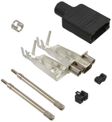 Złącze D-Sub 9-pinowe Żeński Kątowe Montaż na kablu raster 1.27mm Złoto