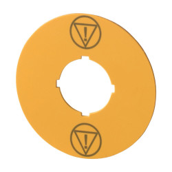 Emergency-Stop label with standard. icon