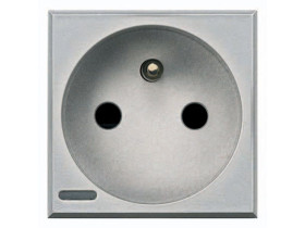 AXOLUTE Gniazdo pojedyncze z uziemieniem 2P+Z 16A aluminium (SAMOZACISKI) HC4142AN LEGRAND