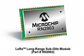Moduł odbiornika RF RN2903A-I/RM105, Uz 2.1 → 3.6V, Microchip