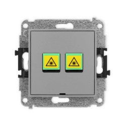 ICON Mechanizm gniazda światłowodowego/optycznego podwójnego, bez pola opisowego szary mat 27IGOPBO-2