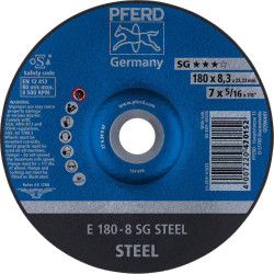 PFERD 62217826 SG Grinding Disc Steel 180mm Diameter 22.23mm Bore 10pcs