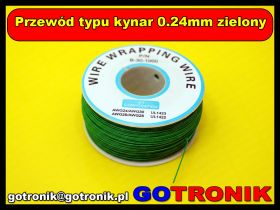 Przewód typu kynar 0.24mm zielony 1m