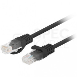 Patchcord UTP kat.5e kabel sieciowy LAN 2x RJ45 linka czarny 0,25m LANBERG