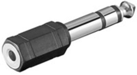 Adapter, 3.5 mm phono jack 3 pole to 6.35 mm jack plug 3 pole, black, 11100
