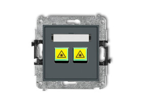 MINI Gniazdo światłowowode/optyczne podwójne grafitowy mat 28MGOP-2 KARLIK