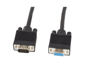 Przedłużacz Svga wtyk-gniazdo 1,8m z ferytem czarny Lanberg