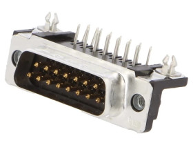 D-Sub 15-pin gniazdo męskie kątowe 90 THT UNC4-40 0,76um 5747841-4