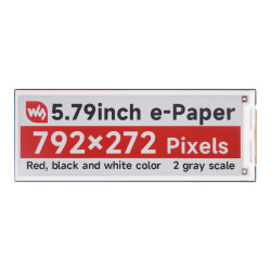5.79" ePaper Display Module - Red/Black/White (792x272)