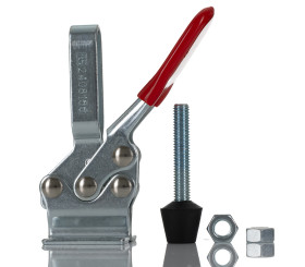 Dociskacz poziomy RS PRO otwarcie szczęk 90° głębokość szczęk 34.9mm Poziomy zacisk przegubowy