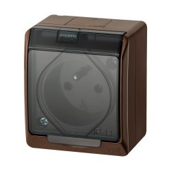 HERMES Gniazdo pojedyncze 2P+Z 0321-05 BRĄZ