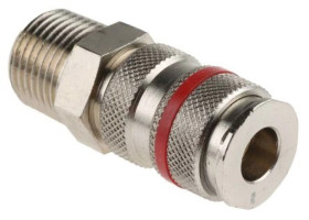 Szybkozłączka pneumatyczna, materiał Mosiądz, złącze R 1/2 męskie, RS PRO PLC 60, Rectus 19