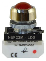 Lampka NEF22 metalowa sferyczna czerwona W0-LD-NEF22MLDS C