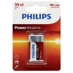 Philips 1550 Power 6LR61 9 V Alkali-Manganese Battery for High Use