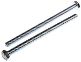 Śruba z łbem sześciokątnym gwint M6 100mm skok 1.0mm Stalowe Sześciokątny Powlekane jasnym cynkiem RS PRO