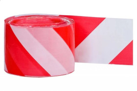 Folia ostrzegawcza biało - czerwona 100mb