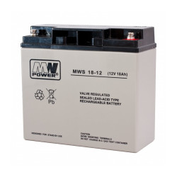 Akumulator 12V-18Ah AGM MWL Klema oczko, żelowy 18-12F 181x77x167 T3
