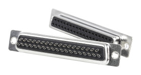 Złącze D-Sub 37-pinowe Żeński Proste Montaż na kablu raster 2.77mm Złoto na niklu