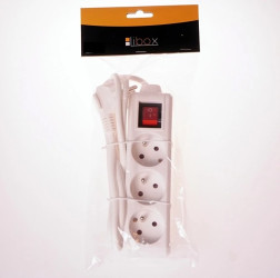 Przedłużacz sieciowy 3 gniazda 3m z przeł. biały LB0081-3 LIBOX