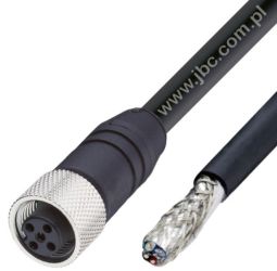 0935 253 105/5 M sw, PUR 2x0,25 + 2x0,34mm2 + ekran, z gniazdem prostym M12x1, DeviceNet, CANopen, LUMBERG 10974, 09352531055M