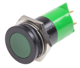 Lampka kontrolna do montażu panelowego 24V ac/dc, zielona 22mm LED Końcówka lutownicza RS PRO