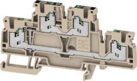 Multi level terminal block, snap-in, 0.34-2.5 mm², 4 pole, 22 A, 8 kV, dark beige, 2902430000