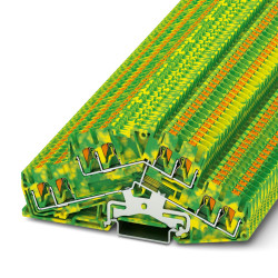 Dwurzędowa złączka szynowa Phoenix Contact 12 → 26AWGWciskane PTTBS 2.5-QUATTRO-PE