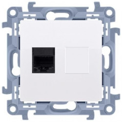 Gniazdo telefoniczne pojedyncze SIMON 10 abonenckie 1xRJ11 białe Kontakt Simon CT1.01/11