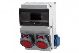 Rozdzielnica LAGO 10M - gniazda 16A 5p, 32A 5p, 2x230V IP65 /10 modułów/